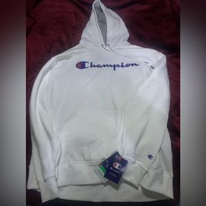 XL white champion men’s hoodie